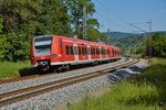 426 516-1 ist als RB 58 023 nach Schweinfurt Hbf.unterwegs und hat gerade den Bhf. von Rieneck verlassen.