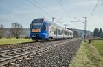 427 053 cantus ist als R5 von Fulda kommend in Richtung Kassel Hbf.unterwegs,gesehenam 14.03.2017 bei Reilos.