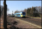 Eurobahn ET 8.03 erreicht hier am 25.2.2019 um 11.39 Uhr auf der Fahrt nach Osnabrück den Ortsrand von Hasbergen.