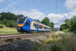 427 053 in Richtung Fulda bei Unterhaun am 06.07.2022 zu sehen.