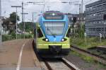 RHEINE (Kreis Steinfurt), 29.08.2010, ET 014 (BR 427) der Westfalenbahn als RB 61 nach Bielefeld Hbf bei der Einfahrt in den Bahnhof Rheine