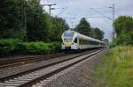 Sonntagnachmittag den 25.7.2010 ist dieser Zug bestehend aus Eurobahntriebwagen ET 7.05 und ET 6.03 als RE 13 auf dem Weg nach Hamm/ Westfalen