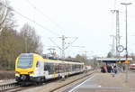 Am 29.02.2020 verlässt ET 5.07 A als RB 13 nach Stuttgart den Bahnhof Crailsheim.