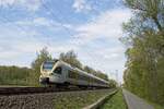 ET 7.11 der Eurobahn als RE 13 nach Venlo in Unna-Mühlhausen (21.04.2022)