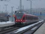 Am Morgen vom 04.Mrz 2010 verlie 429 026 als RE 33308 Sassnitz-Stralsund pnktlich den Bahnhof von Bergen/Rgen.