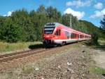 429 028 auf der Strecke Binz-Lietzow am 31.August 2010 vor Lietzow.