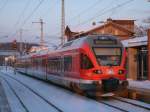 429 028 als RE 13013 Rostock-Sassnitz,am 06.Februar 2012,in Bergen/Rgen.