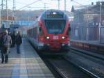 Am Morgen vom 19.November 2012 hatte RE 13006 Sassnitz-Rostock,gefahren von 429 028,Einfahrt in Bergen/Rgen.