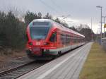 429 028 wartete,am 08.Februar 2016,in Prora auf Ausfahrt.