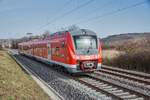 440 821-7 ist am 15.03.2018 als RB in Richtung Ansbach bei Würzburg zu sehen.