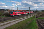 440 308 mit einer RB von Treuchtlingen nach Würzburg bei Lehrberg, 07.04.2019