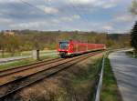 Der 440 702 als RE nach Mnchen am 17.04.2012 unterwegs bei Pleinting.