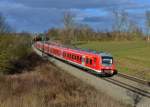 440 202 als RE nach Passau am 14.02.2014 bei Langenisarhofen.