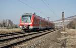 440 829-3 ist als RB in Richtung Würzburg am 15.02.2017 bei Thüngersheim zu sehen.