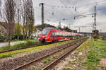 442 308 durchfährt als RE 4806 (Nürnberg Hbf - Sonneberg (Thür) Hbf) den Bahnhof Creidlitz.