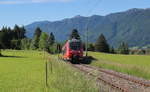 442 011 als RB Oberammergau - Murnau bei Altenau (Bayern).