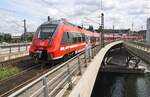 442 315-8 fährt am 07.08.2021 als RB14 (RB18619)  Airport-Express  von Nauen nach Flughafen Berlin/Brandenburg Terminal 1-2 aus dem Berliner Hauptbahnhof aus.