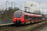 DB 442 821 / 442 321 als Zug auf RE3 als 92306 / von WWLD nach WSR - hier Bf Anklam / Januar 2022