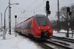 442 214 auf Testfahrt bei der Einfahrt in Priort 18.2.2010