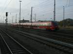 Der Rostocker 442 338/838 kam erst am Austellungstag,am 12.Oktober 2013,von Rostock nach Stralsund.Hier die Ankunft am Morgen in Stralsund.