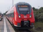 442 341 auf dem letzten Metern bei der Einfahrt in Binz am 02.August 2015.