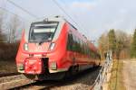 442 106 DB Regio bei Seehof am 08.03.2016.