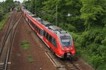 442 632-6 und 442 635-9 erreichen am 19.6.2016 als RB22 (RB28815)  Airport-Express  von Berlin Schönefeld Flughafen den Potsdamer Hauptbahnhof.