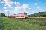 445 054 in Richtung Frankfurt/M. unterwegs,gesehen am 26.08.2020 bei Himmelstadt.