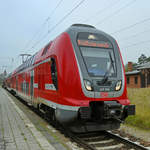 DB regio 445 004 wartet am Bahnhof Demmin auf die Weiterfahrt.