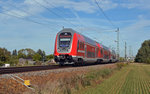 Der von 146 566 gezogene Twindexx-Testzug rollte am 29.09.16 durch Gräfenhainichen Richtung Wittenberg.