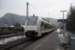 ET 460 011 von der Trans Regio ist am 17.01.09 als TR 84130 nach Koblenz Hbf im Einsatz und fhrt gerade in St.Goar ein und fhrt in Krze weiter nach Koblenz Hbf Das ist die Linie RB 32 von Mainz Hbf