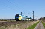 Alpha Trains Europa 1428 112, vermietet an Westfalenbahn (ET 412), als RB 61 (90498)  Wiehengebirgs-Bahn  Bielefeld Hbf - Bad Bentheim (bei Melle, 27.03.17).