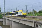 GoAhead Triebwagen Et 6.11 befährt hier gerade die Neckarbrücke in Heilbronn bei seiner Einfahrt in den Hbf.