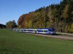 Ein Meridian Flirt als M nach Salzburg am 02.11.2014 unterwegs bei Hufschlag.