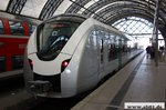 1440 329 am 02.04.2016 mit Testfahrt im Hbf Dresden (9:09 Uhr), am anderen Ende war ein Aufkleber von GPS Infradat drauf.