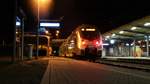 1442 668 am Abend des 24.02.2019 im Bahnhof von Falkenberg (Elster).