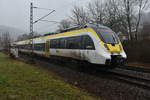 In rascher Fahrt durchquert ein RE 10a von Abellio Neckargerach bei denkbar schlechtestem Wetter gen Heilbronn Hbf.