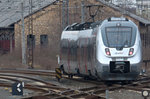 Abellio 442 115 beim Verlassen des Bahnhofes Nordhausen.