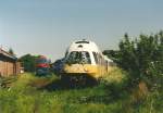 Lufthansa-Airport-Express, ET 403 002, abgestellt in Putlitz (30.5.2003, gescanter 13x18-Print).