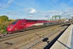 Thalys 4306 rast durch den S-Bahnhof Merzenich - 06.11.2012