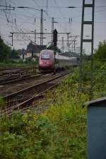 Nachschuß auf einen nach Köln fahrenden Thalys am Sonntag den 9.8.2015 in Grevenbroich.