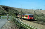 Auf der  Schusterbahn  der Stuttgarter Umgehungsbahn Kornwestheim - Untertürkheim, war am 16.04.1982 der Tübinger 425 407 eingesetzt. Die Aufnahme entstand beim Tunnel in Stuttgart-Münster.