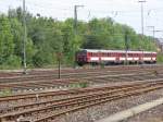 Triebwagen der SVG am 12.08.2007 bei der Ausfahrt von Gleis 1 des Bahnhofs Ludwigsburg.