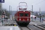 Der  Rote Heuler  zum Start der Linie 5 der S-Bahn Rhein Neckar am Haltepunkt Mauer.