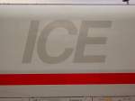 ICE Anschrift an einem ICE 1 Triebkopf.