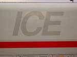 ICE Anschrift an einem ICE 1 Triebkopf.