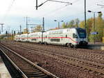 Einfahrt Triebzug 4109 als IC 2179 nach Dresden am 25. Oktober 2020 in den Bahnhof Flughafen BER - Terminal 5 (Schönefeld).