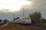 Am 01.11.20 rollte ein ICE der Reihe 401 als ICE 290 durch Jeßnitz Richtung Dessau.