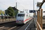 Nachschuss auf 401 075-7 am Nachmittag des 17.04.2014 als ICE 75 (Hamburg Altona - Zürich HB) bei der Durchfahrt in Müllheim (Baden).