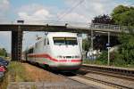 Durchfahrt am 11.07.2015 von 401 074-0 in Orschweier gen Freiburg.
